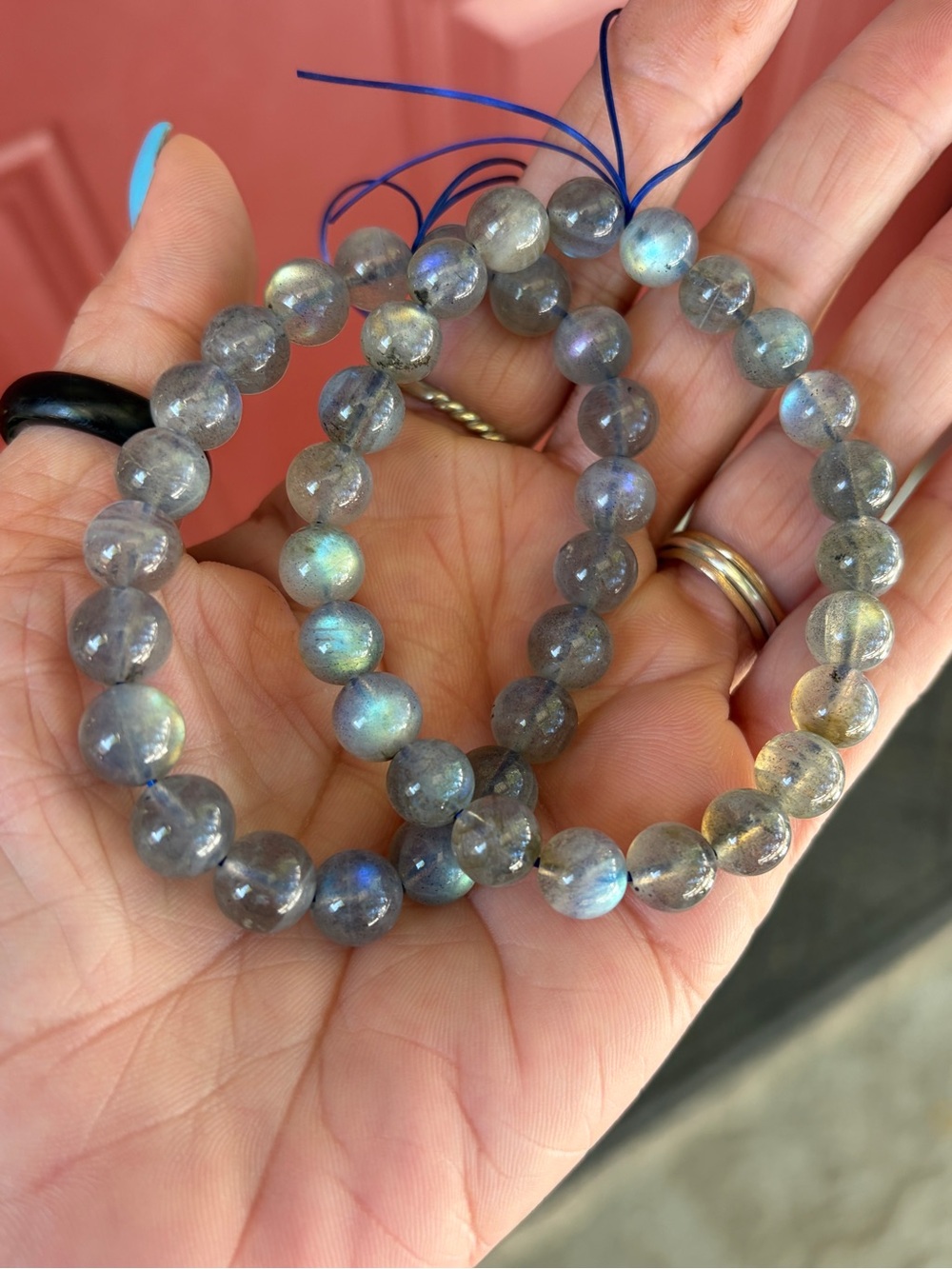 Labradorite Bead Stretch Bracelet